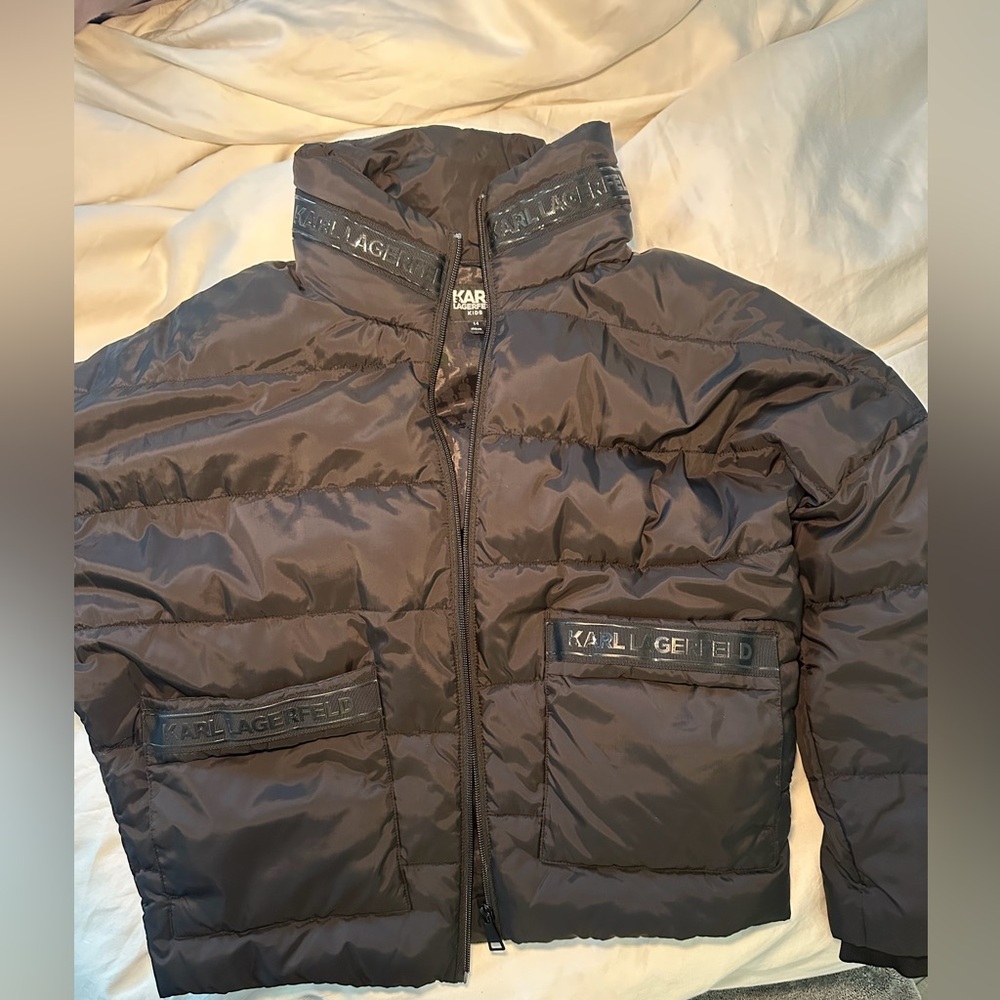 Karl Lagerfeld Kids Charcoal Puffer Jacket